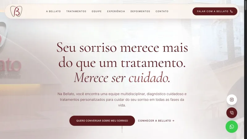 Página inicial de Bellato Odontologia